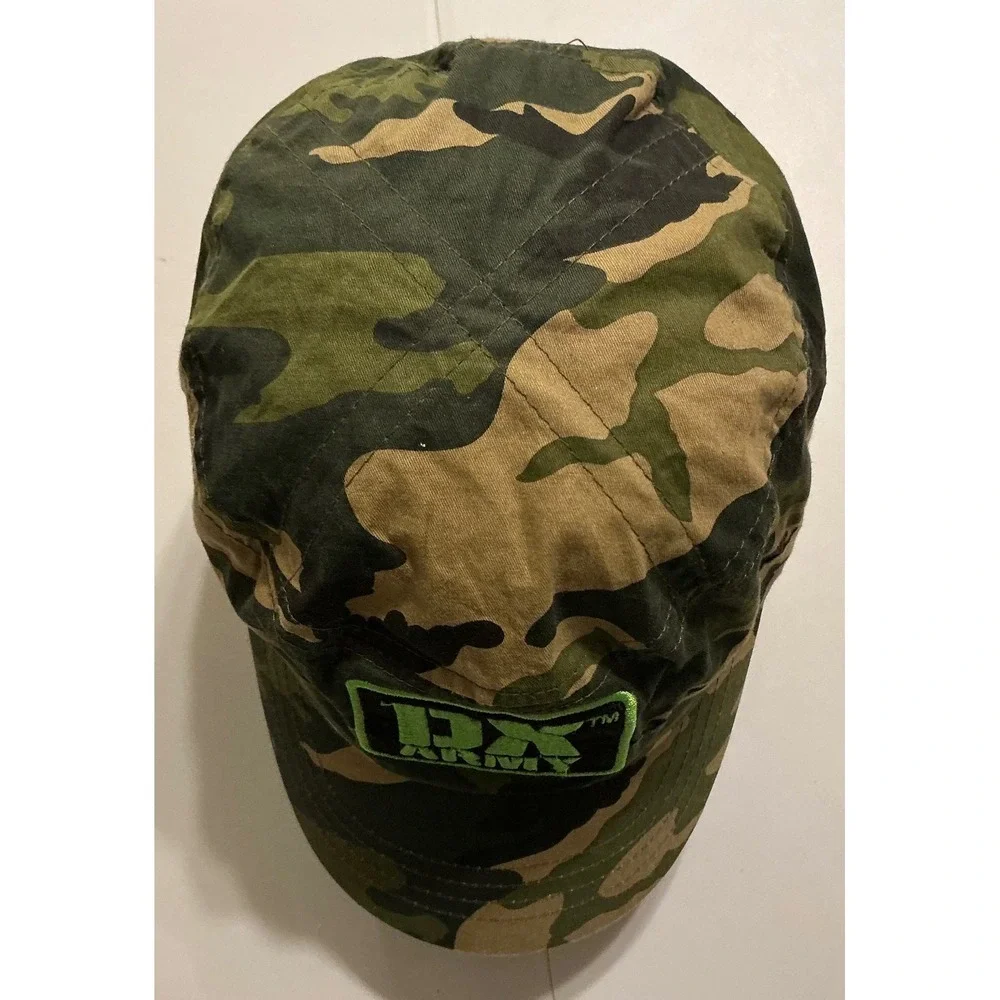 Y2K WWE DX Army Camo Cadet Hat Mens OSFA D-Generation X‎ Wrestling Military Cap
